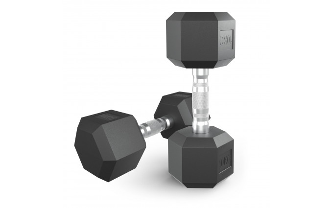 Гантель гексагональная UNIX Fit обрезиненная 10 кг, 2 шт. Гантель гексагональная UNIX Fit обрезиненная 10 кг, 2 шт.